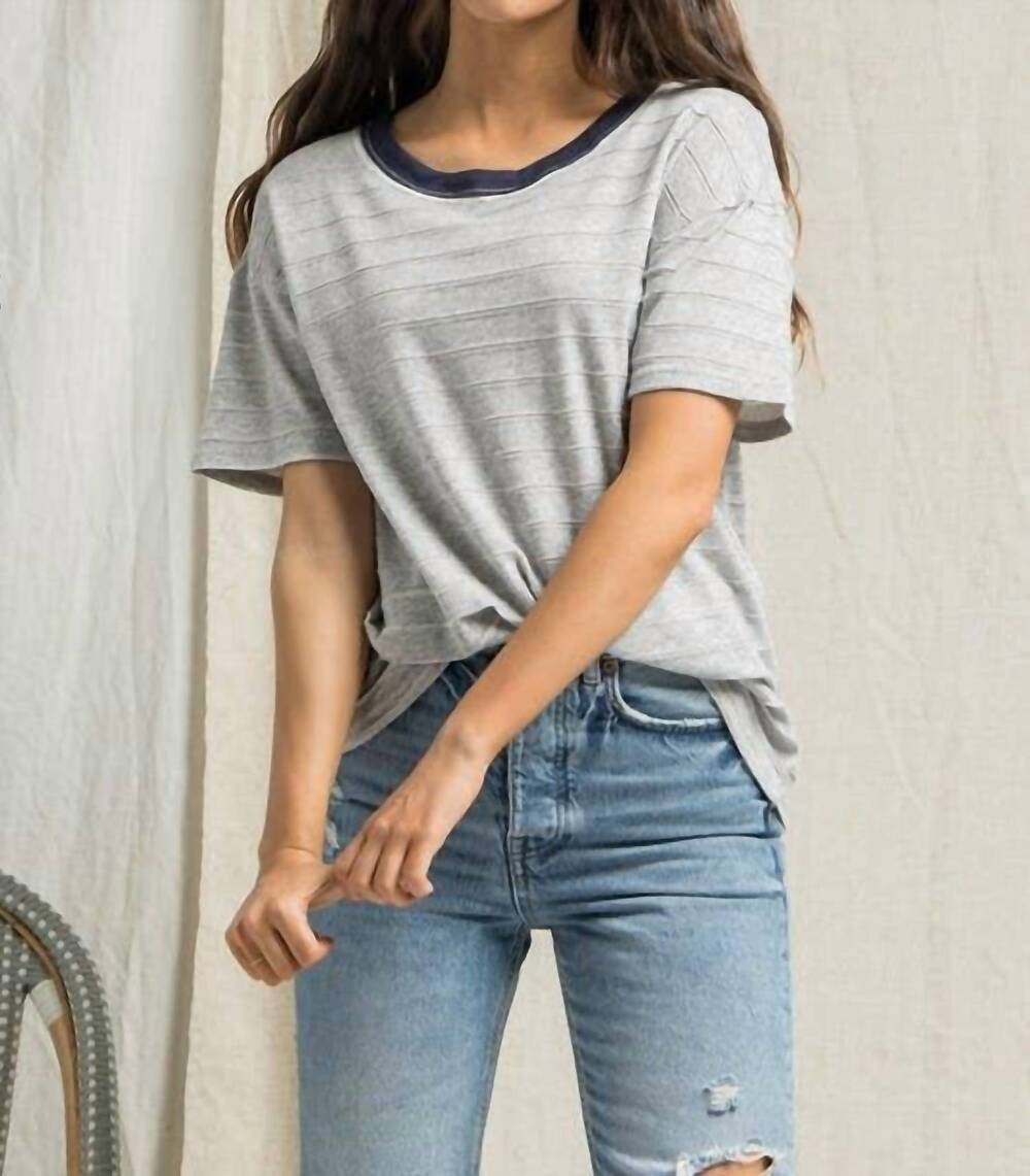 NEW POLAGRAM contracts binding detail t-shirt in heather grey